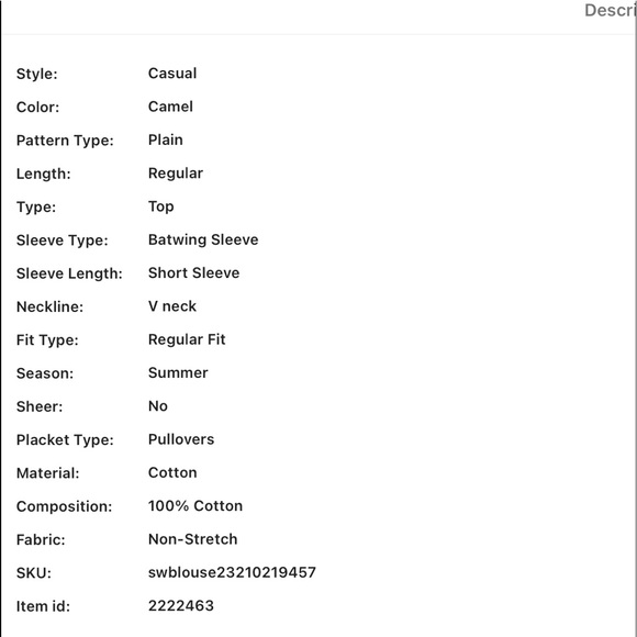 CAMEL 🐪  V-NECK BATWING SLEEVE SOLID BLOUSE - Picture 8 of 9